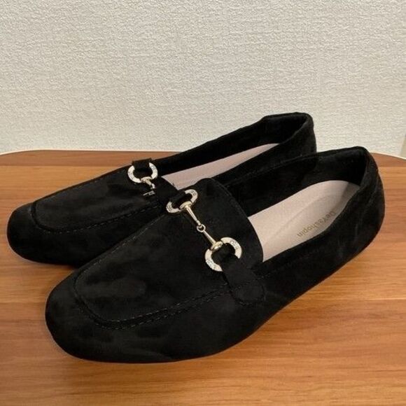 NWOB DeYashopin Casual Slip On Work Comfort Walking Loafers Women Size 12W Black - Picture 1 of 13